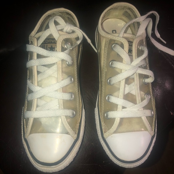 clear plastic converse